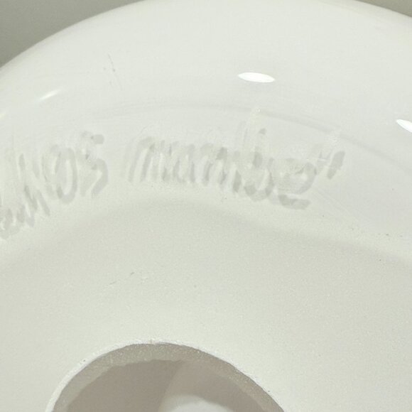 Mid Century Modern Nambe White Art Glass Votive Holder Signed from New Mexico - Picture 15 of 16